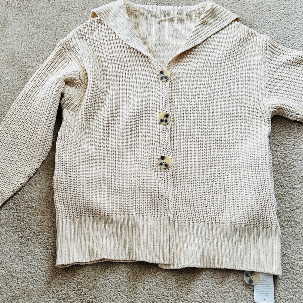 Oversized Button Front Knit Sweater - Picture 3 of 9